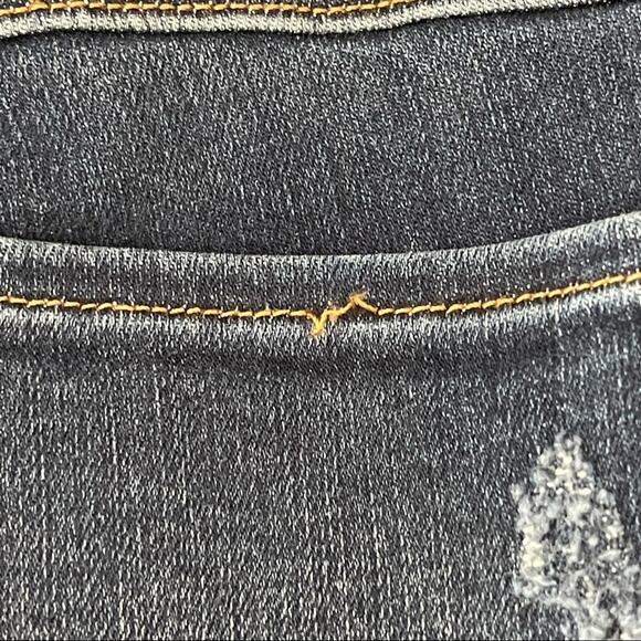 Spanx Distressed Skinny Denim Leggings Raw Hem Size Small - Picture 12 of 12